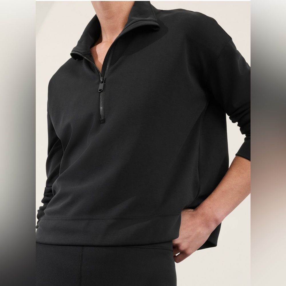 NWT Athleta Seasoft 1/4 Zip Sweatshirt 3X Black